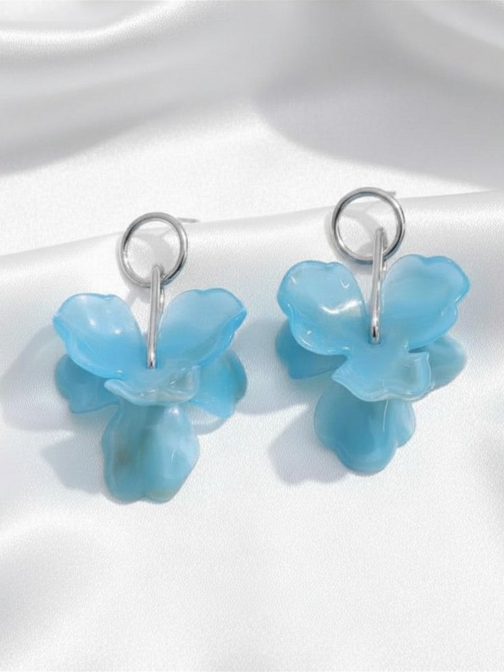 Blue Floral Drop‎ Earrings - Women Jewelry